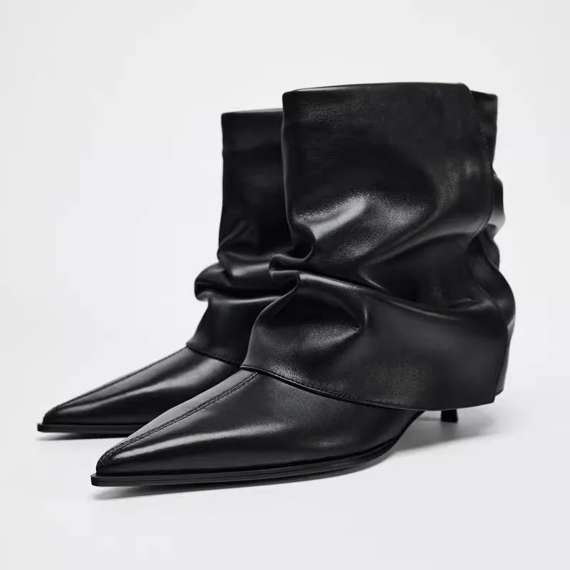 Sock Boot Women - Leather Designer Women Kitten Heel Boots