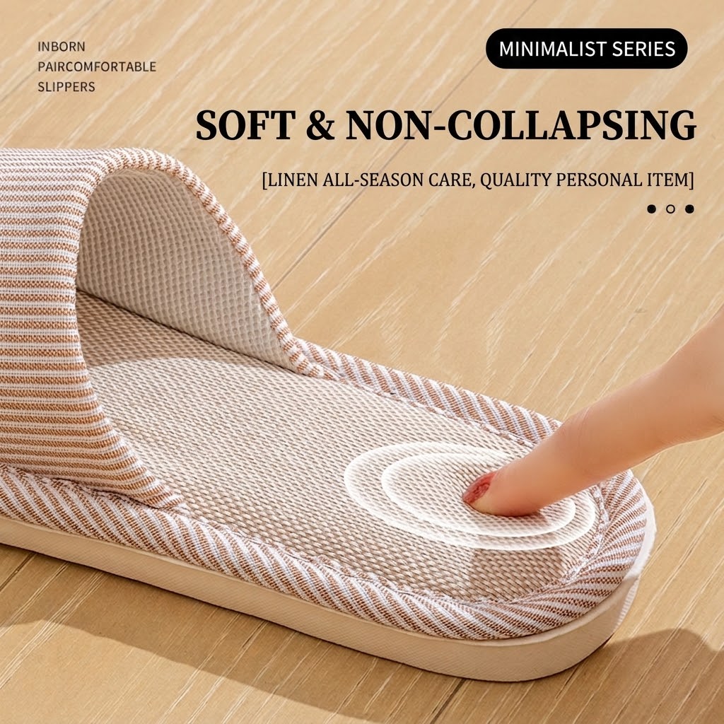Breathable Flax Linen Slippers - Mule Slip On ulasan dan harga