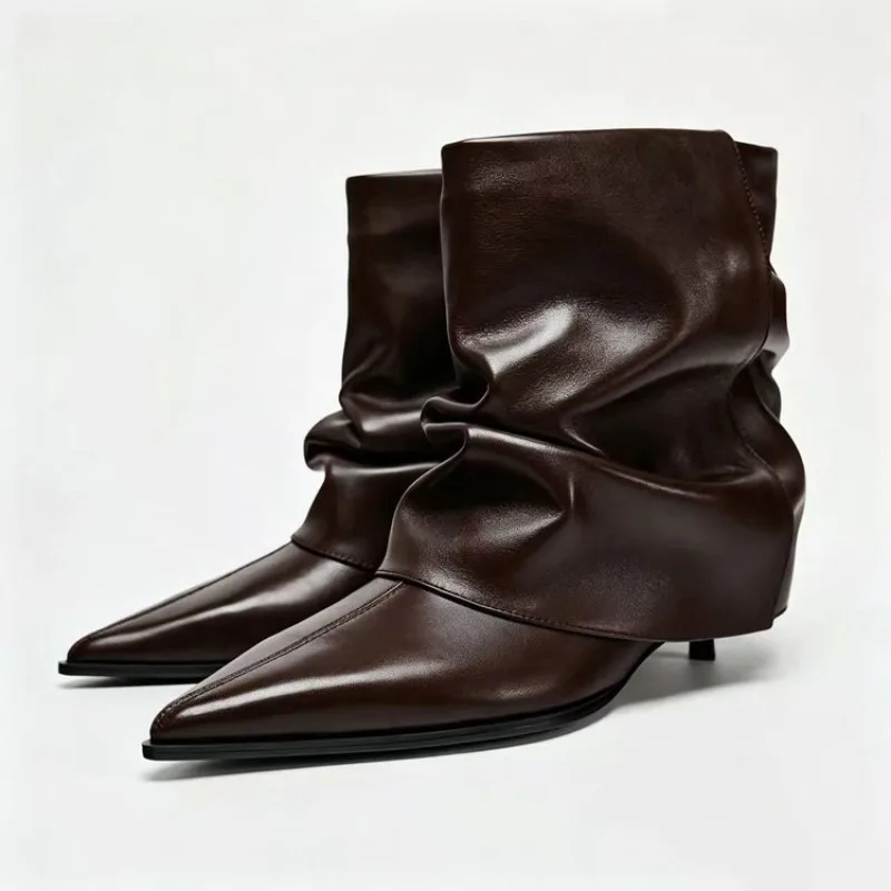 Leather Designer Women Kitten  - Sock Boot Women ulasan dan harga