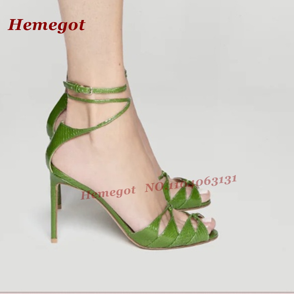 Green Croc-Pattern Strappy San - Women'S Shoes Clogs ulasan dan harga